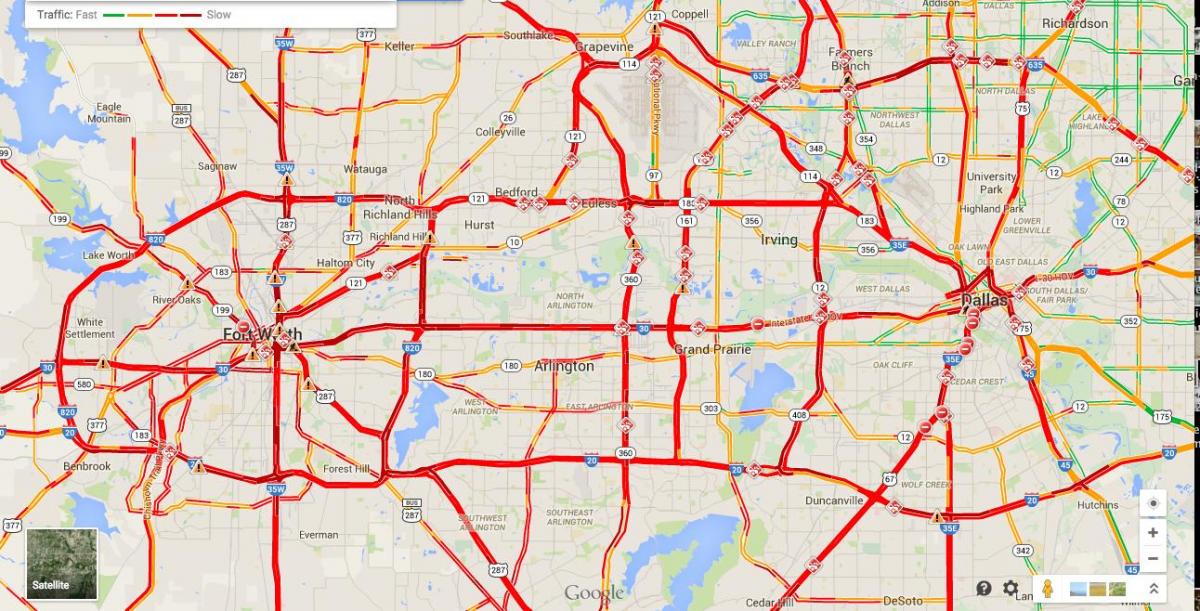 ramani ya mji wa Dallas trafiki