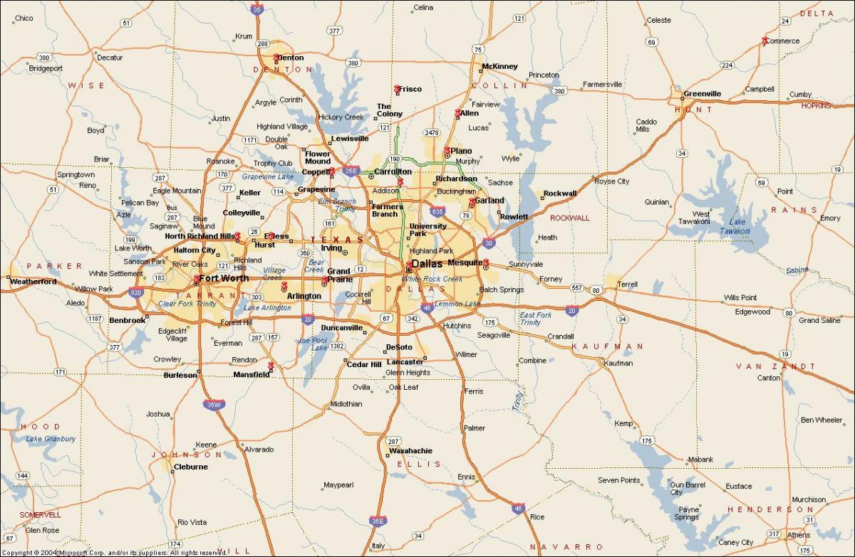 Dallas Fort Worth metroplex ramani
