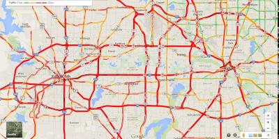 Ramani ya mji wa Dallas trafiki